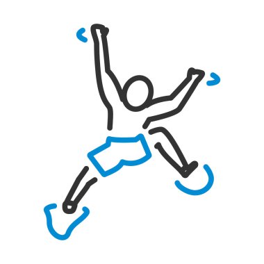 Dağcı Simge. Renk Doldurma Tasarımı ile Düzenlenebilir Kalın Tasarım. Vektör İllüstrasyonu.