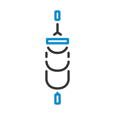 Dağcı Üvey Merdiven Simgesi. Renk Doldurma Tasarımı ile Düzenlenebilir Kalın Tasarım. Vektör İllüstrasyonu.