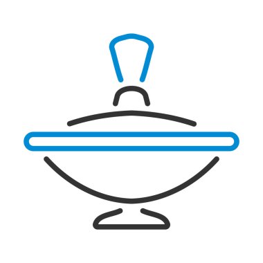 Peg-Top Simgesi. Renk Doldurma Tasarımı ile Düzenlenebilir Kalın Tasarım. Vektör İllüstrasyonu.