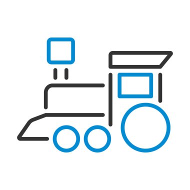 Tren Oyuncağı Simgesi. Renk Doldurma Tasarımı ile Düzenlenebilir Kalın Tasarım. Vektör İllüstrasyonu.