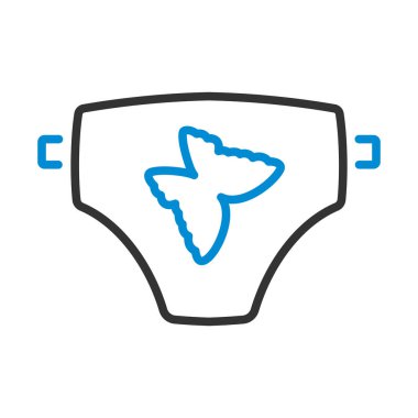 Bebek bezi ikonu. Renk Doldurma Tasarımı ile Düzenlenebilir Kalın Tasarım. Vektör İllüstrasyonu.