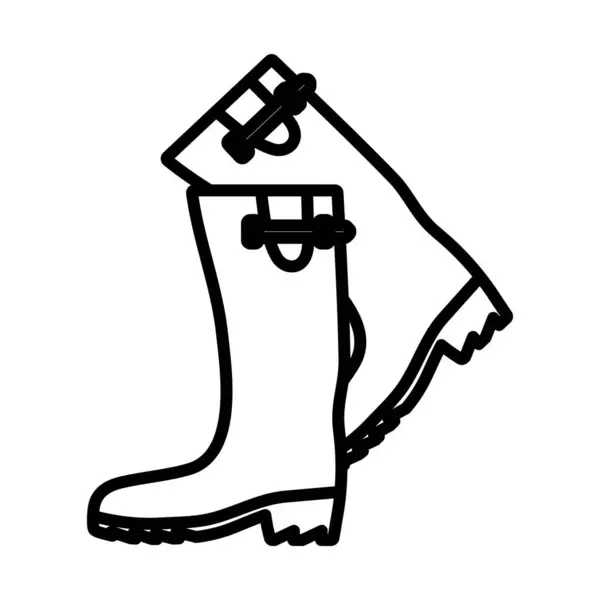 Icon Hunter Rubber Boots Bold Outline Design Editable Stroke Width — Stock Vector