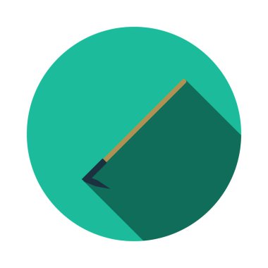 Hoe Simgesi. Uzun Gölgeli Düz Çember Şablon Tasarımı. Vektör İllüstrasyonu.