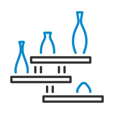 Wall Bookraf Simgesi. Renk Doldurma Tasarımı ile Düzenlenebilir Kalın Tasarım. Vektör İllüstrasyonu.