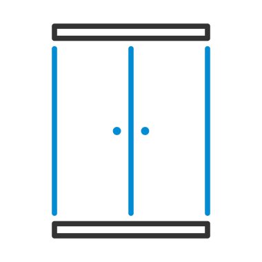 Çocuk Dolabı Simgesi. Renk Doldurma Tasarımı ile Düzenlenebilir Kalın Tasarım. Vektör İllüstrasyonu.