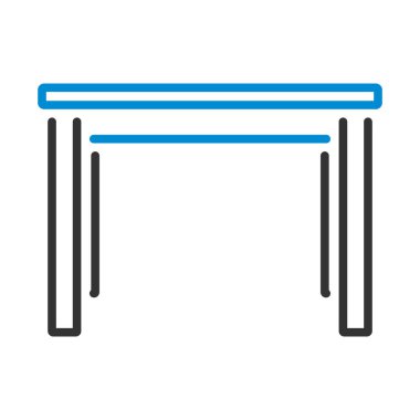 Yemek Masası Simgesi. Renk Doldurma Tasarımı ile Düzenlenebilir Kalın Tasarım. Vektör İllüstrasyonu.