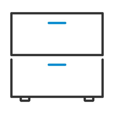 Yatak odası Komodin Simgesi. Renk Doldurma Tasarımı ile Düzenlenebilir Kalın Tasarım. Vektör İllüstrasyonu.