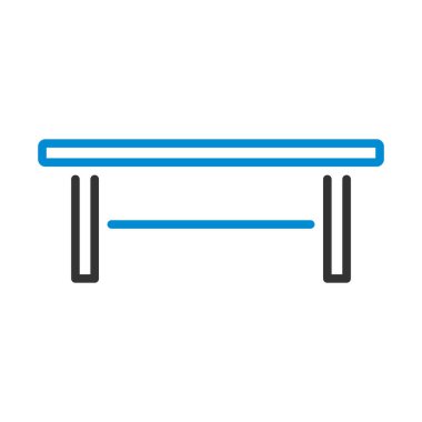 Kahve Masası Simgesi. Renk Doldurma Tasarımı ile Düzenlenebilir Kalın Tasarım. Vektör İllüstrasyonu.