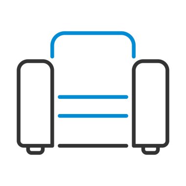 Ev Koltuğu Simgesi. Renk Doldurma Tasarımı ile Düzenlenebilir Kalın Tasarım. Vektör İllüstrasyonu.