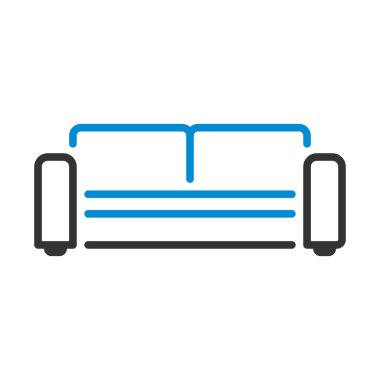 Ev Kanepesi Simgesi. Renk Doldurma Tasarımı ile Düzenlenebilir Kalın Tasarım. Vektör İllüstrasyonu.