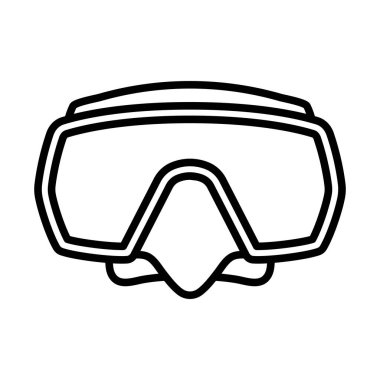 Dalgıç Maskesi Simgesi. Düzenlenebilir genişlikte kalın tasarım. Vektör İllüstrasyonu.
