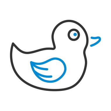 Bath Duck ikonu. Renk Doldurma Tasarımı ile Düzenlenebilir Kalın Tasarım. Vektör İllüstrasyonu.