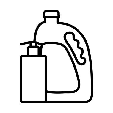 Dezenfektan Şişe Simgesi. Düzenlenebilir genişlikte kalın tasarım. Vektör İllüstrasyonu.