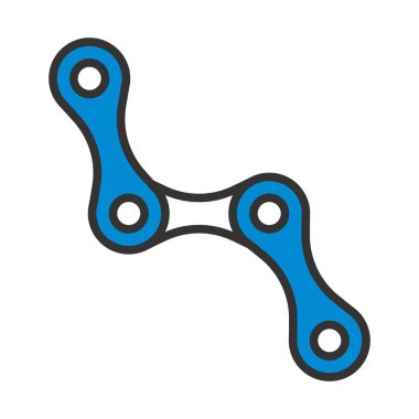 Bisiklet Zinciri Simgesi. Renk Doldurma Tasarımı ile Düzenlenebilir Kalın Tasarım. Vektör İllüstrasyonu.