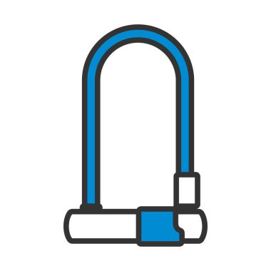 Bisiklet Kilidi Simgesi. Renk Doldurma Tasarımı ile Düzenlenebilir Kalın Tasarım. Vektör İllüstrasyonu.