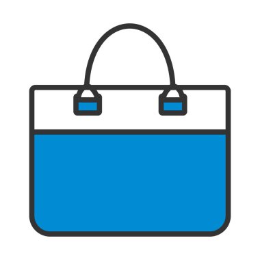İş kadını evrak çantası ikonu. Renk Doldurma Tasarımı ile Düzenlenebilir Kalın Tasarım. Vektör İllüstrasyonu.