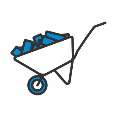 İnşaat Arabası Simgesi. Renk Doldurma Tasarımı ile Düzenlenebilir Kalın Tasarım. Vektör İllüstrasyonu.