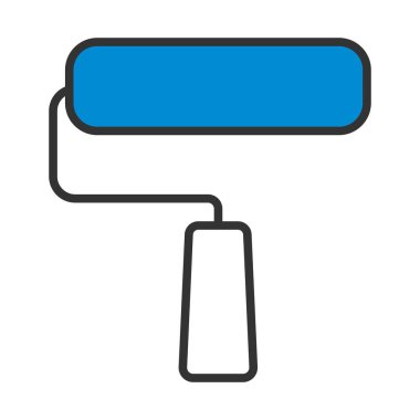 Yapı Boya Fırçaları Simgesi. Renk Doldurma Tasarımı ile Düzenlenebilir Kalın Tasarım. Vektör İllüstrasyonu.