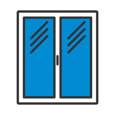 Kapalı Pencere Çerçevesi Simgesi. Renk Doldurma Tasarımı ile Düzenlenebilir Kalın Tasarım. Vektör İllüstrasyonu.