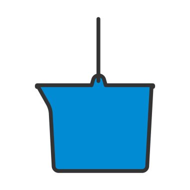 Kova Simgesi. Renk Doldurma Tasarımı ile Düzenlenebilir Kalın Tasarım. Vektör İllüstrasyonu.