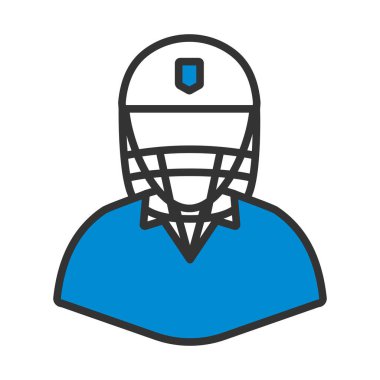 Kriket oyuncusu ikonu. Renk Doldurma Tasarımı ile Düzenlenebilir Kalın Tasarım. Vektör İllüstrasyonu.