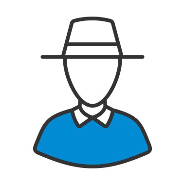 Kriket hakemi Icon. Renk Doldurma Tasarımı ile Düzenlenebilir Kalın Tasarım. Vektör İllüstrasyonu.