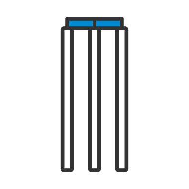 Kriket kalesi ikonu. Renk Doldurma Tasarımı ile Düzenlenebilir Kalın Tasarım. Vektör İllüstrasyonu.