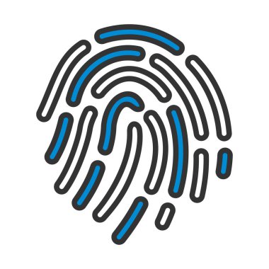 Parmak izi Simgesi. Renk Doldurma Tasarımı ile Düzenlenebilir Kalın Tasarım. Vektör İllüstrasyonu.