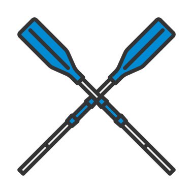 Tekne kürekleri ikonu. Renk Doldurma Tasarımı ile Düzenlenebilir Kalın Tasarım. Vektör İllüstrasyonu.