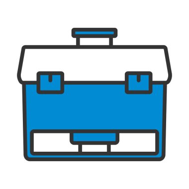 Balıkçılık Kutusu Simgesi. Renk Doldurma Tasarımı ile Düzenlenebilir Kalın Tasarım. Vektör İllüstrasyonu.