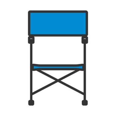 Balık Katlama Sandalyesi Simgesi. Renk Doldurma Tasarımı ile Düzenlenebilir Kalın Tasarım. Vektör İllüstrasyonu.