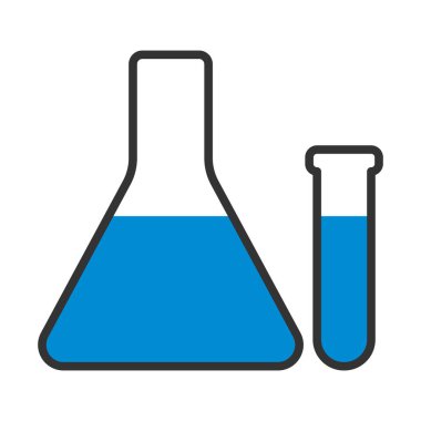 Kimyasal Ampullerin Simgesi. Renk Doldurma Tasarımı ile Düzenlenebilir Kalın Tasarım. Vektör İllüstrasyonu.