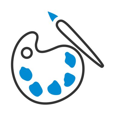 Okul Paleti Simgesi. Renk Doldurma Tasarımı ile Düzenlenebilir Kalın Tasarım. Vektör İllüstrasyonu.