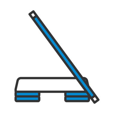 Adım tahtası ve sopa simgesi. Renk Doldurma Tasarımı ile Düzenlenebilir Kalın Tasarım. Vektör İllüstrasyonu.
