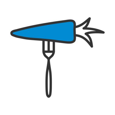 Çataldaki diyet havucu ikonu. Renk Doldurma Tasarımı ile Düzenlenebilir Kalın Tasarım. Vektör İllüstrasyonu.