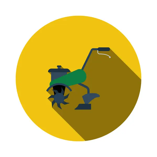 Икона Садового Тиллера Плоский Дизайн Трафарета Длинной Тенью Векторная Миграция — стоковый вектор