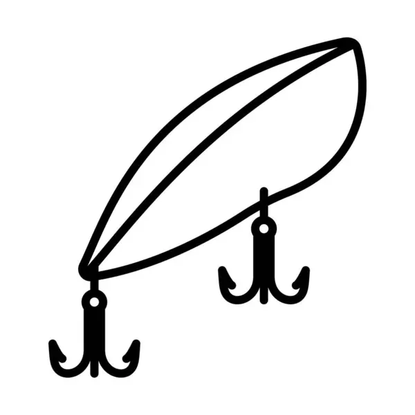 Icon Fishing Spoon Bold Outline Design Editable Stroke Width Vector — Stock Vector