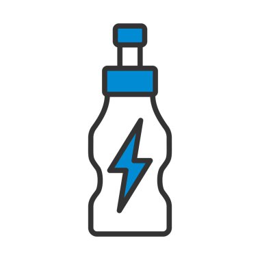 Enerji İçecekleri Şişesi Simgesi. Renk Doldurma Tasarımı ile Düzenlenebilir Kalın Tasarım. Vektör İllüstrasyonu.