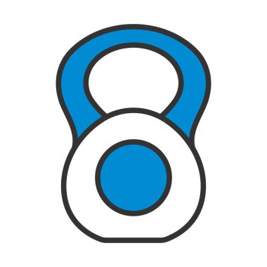 Kettlebell ikonu. Renk Doldurma Tasarımı ile Düzenlenebilir Kalın Tasarım. Vektör İllüstrasyonu.