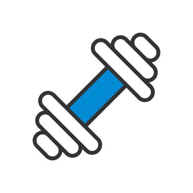 Dumbbell 'ın Simgesi. Renk Doldurma Tasarımı ile Düzenlenebilir Kalın Tasarım. Vektör İllüstrasyonu.