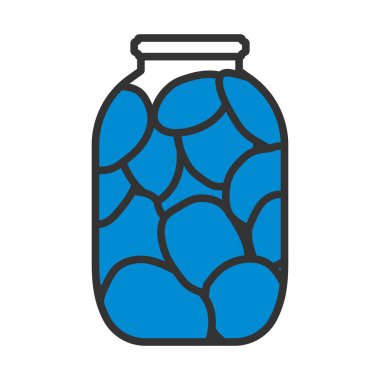 Konserve Domates Simgesi. Renk Doldurma Tasarımı ile Düzenlenebilir Kalın Tasarım. Vektör İllüstrasyonu.