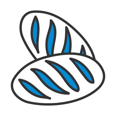 Ekmek Simgesi. Renk Doldurma Tasarımı ile Düzenlenebilir Kalın Tasarım. Vektör İllüstrasyonu.