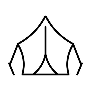 Turistik Çadır ikonu. Düzenlenebilir genişlikte kalın tasarım. Vektör İllüstrasyonu.