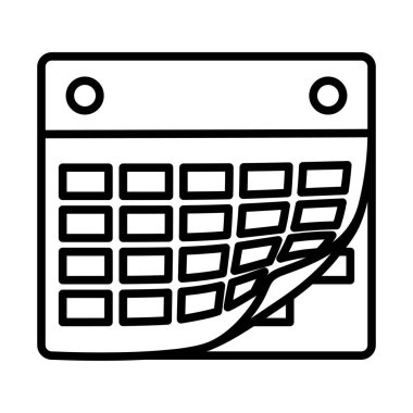 Takvim Simgesi. Düzenlenebilir genişlikte kalın tasarım. Vektör İllüstrasyonu.