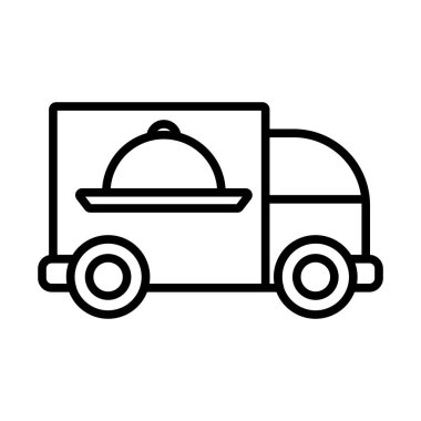 Araba teslimatı ikonu. Düzenlenebilir genişlikte kalın tasarım. Vektör İllüstrasyonu.