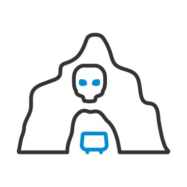 Korku Mağarası Simgesi. Renk Doldurma Tasarımı ile Düzenlenebilir Kalın Tasarım. Vektör İllüstrasyonu.