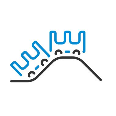 Küçük Roller Coaster Simgesi. Renk Doldurma Tasarımı ile Düzenlenebilir Kalın Tasarım. Vektör İllüstrasyonu.