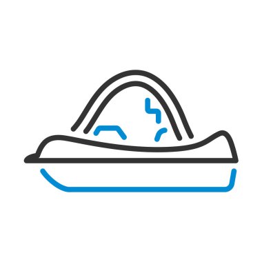 Katamaran Simgesi. Renk Doldurma Tasarımı ile Düzenlenebilir Kalın Tasarım. Vektör İllüstrasyonu.