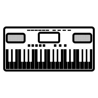 Müzik Sentezleyici Simgesi. Düzenlenebilir genişlikte kalın tasarım. Vektör İllüstrasyonu.