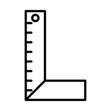 Setsquare Simgesi. Düzenlenebilir genişlikte kalın tasarım. Vektör İllüstrasyonu.